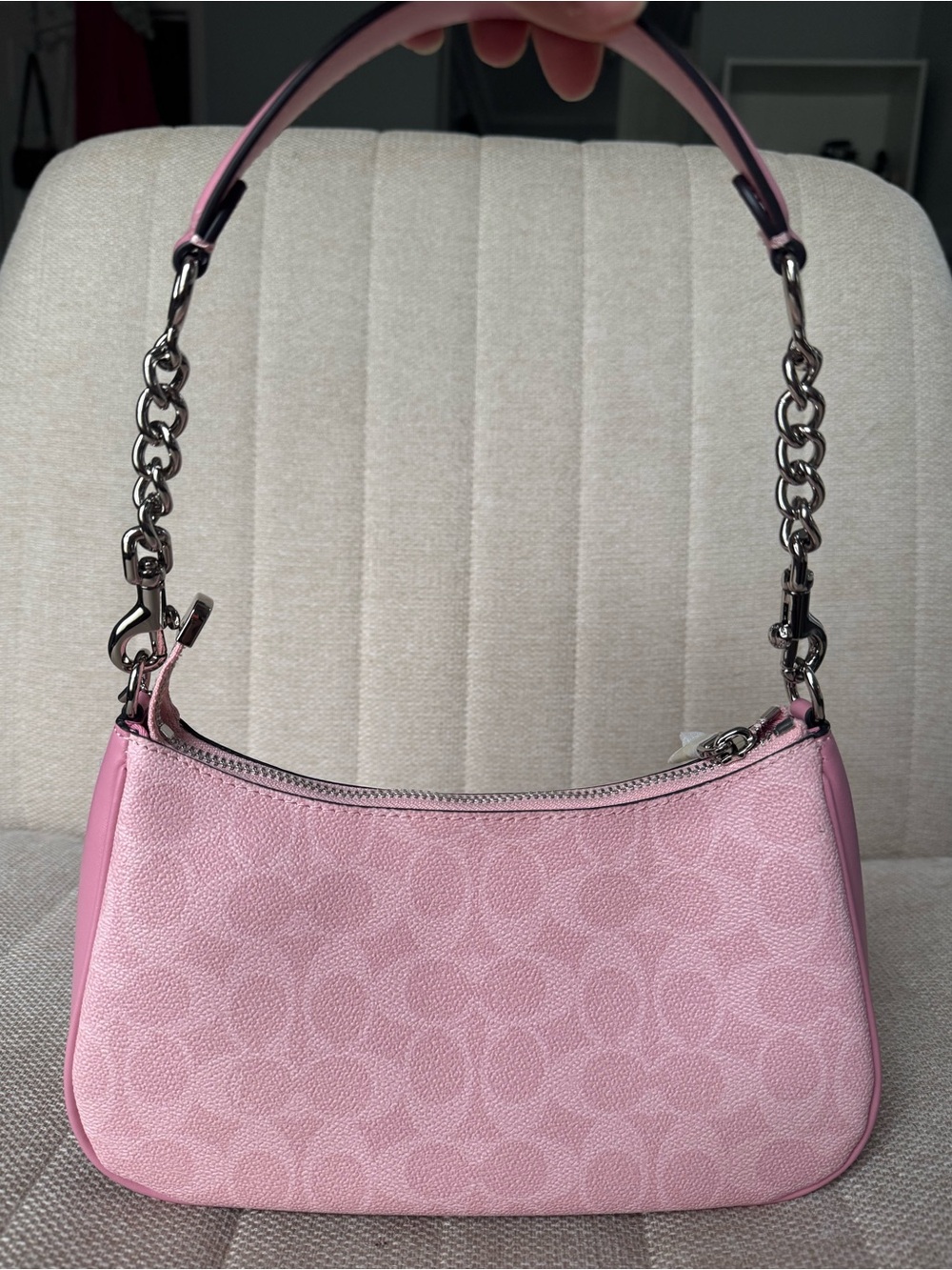 Coach Powder Pink Teri Shoulder Bag with Silver Hardware - Picture 3 of 6